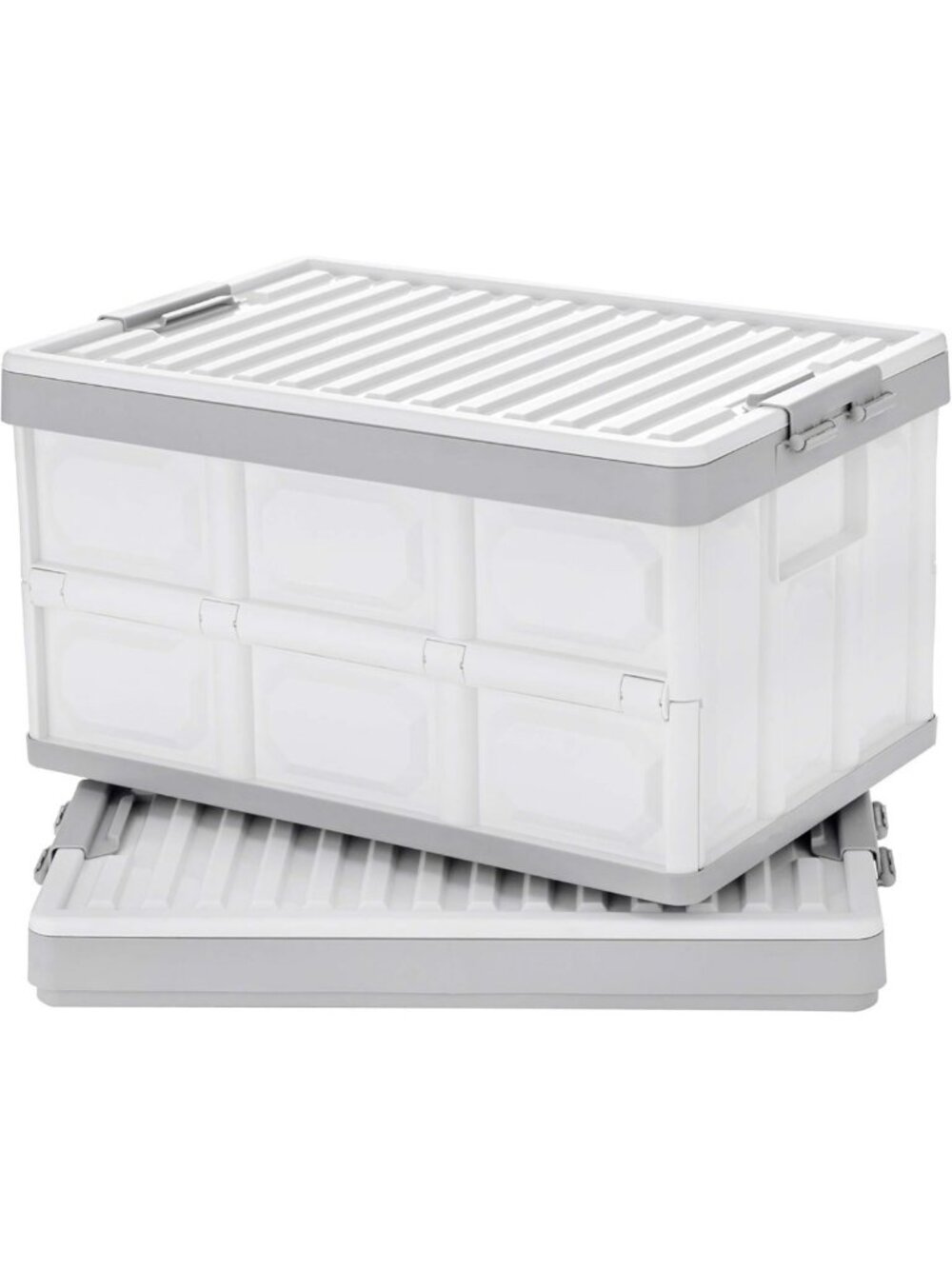Collapsible Storage Bins with Lids - 30L Stackable Utility Crates for Home